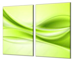 Ochranná deska zelená abstraktní vlna - 60x60cm / Bez lepení na zeď