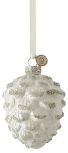 Lene Bjerre Skleněná ozdoba Norille Pinecone - Off White LB316