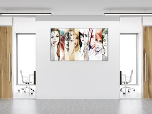 Obraz skleněný akvarel krásné ženské tváře - 30 x 60 cm