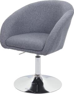 Jídelní židle HWC-F19, kuchyňská židle otočná židle lounge chair, otočná výškově nastavitelná Tkanina/textil tmavě šedá