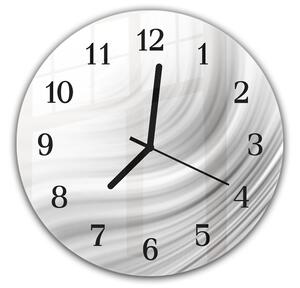 Nástěnné hodiny kulaté pr.30cm abstraktní jemná šedá vlna - plexi