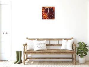 Nástěnné hodiny 30x30cm abstraktní hořící květy amarylisu - plexi
