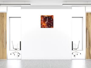 Nástěnné hodiny 30x30cm abstraktní hořící květy amarylisu - plexi