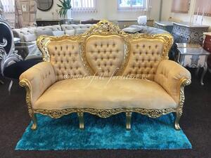 Luxusní zlaté sofa Gold Leaf Beige