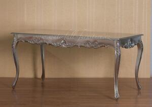 Stříbrný barokní jídelní stůl Silver Leaf 160cm