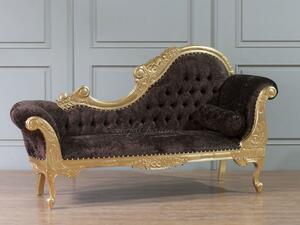 Zlaté sametové sofa Gold Leaf Chocolate