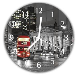 Nástěnné hodiny kulaté pr.30cm město Londýn a Royal Exchange - plexi