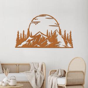 Dřevo života | Dřevěná dekorace na zeď Hory se západem | Rozměry (cm): 40x23 | Barva: Bílá