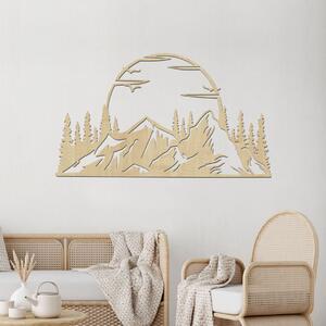 Dřevo života | Dřevěná dekorace na zeď Hory se západem | Rozměry (cm): 80x45 | Barva: Javor