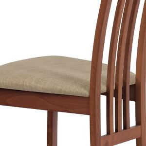 Jídelní židle dřevěná dekor třešeň a potah krémová látka BC-2482 TR3