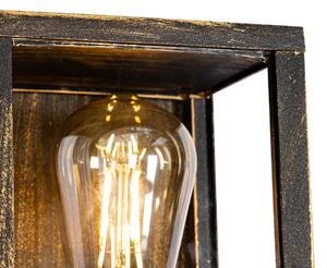 Vintage nástěnné svítidlo starožitné zlaté 38 cm 2-svítidlo IP44 - Charlois