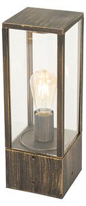 Vintage stojací venkovní lampa starožitná zlatá 40 cm IP44 - Charlois