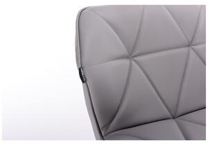 Kosmetická židle MILANO na černé podstavě s kolečky - šedá