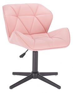 Kosmetická židle MILANO na černé čtyřramenné podstavě - růžová