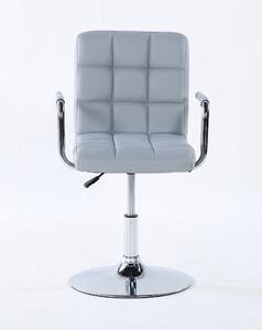 Kosmetická židle VERONA na kulaté podstavě - šedá