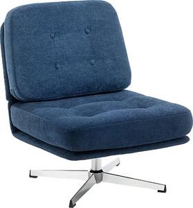 HOMCOM křeslo Otoné lounge křeslo s alounním v chenille vzhledu, do sedu, tmav modré