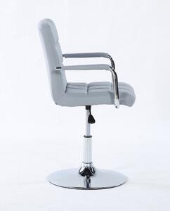 Kosmetická židle VERONA na kulaté podstavě - šedá