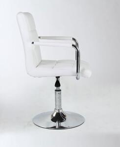 Kosmetická židle VERONA na kulaté podstavě - bílá