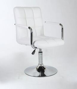 Kosmetická židle VERONA na kulaté podstavě - bílá