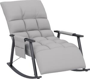 HOMCOM Houpací křeslo křeslo Relaxaní křeslo s podnokou, houpací křeslo s boní kapsou, nastavitelné opradlo Houpací křeslo do obývacího pokoje, do 120 kg