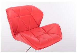 Kosmetická židle MILANO na základní podstavě s kolečky - červená