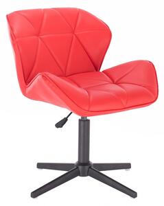 Kosmetická židle MILANO na černé čtyřramenné podstavě - červená