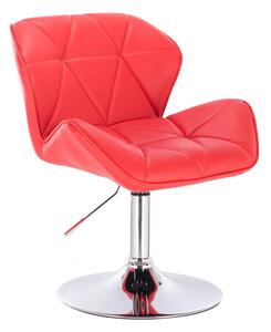 Kosmetická židle MILANO kulaté podstavě - červená