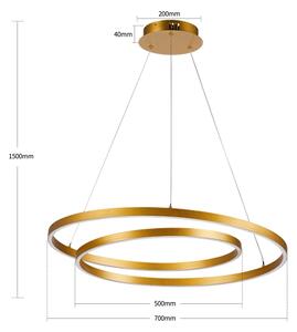 Brilagi-LED Stmívatelný lustr na lanku TWISTER LED/75W/230V 3000-6000K zlatá +DO