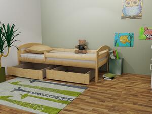Vomaks Dětská postel M 010 NEW* se zábranou Rozměr: 70 x 160 cm, Barva: surové dřevo