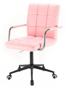 LuxuryForm Židle VERONA na černé podstavě s kolečky - růžová