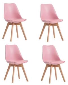 Jídelní židle PORTO - růžová (sada 4ks)