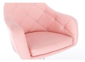LuxuryForm Barová židle ROMA na zlatém talíři - růžová