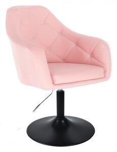 LuxuryForm DESIGN Křeslo ROMA na černém talíři - růžové