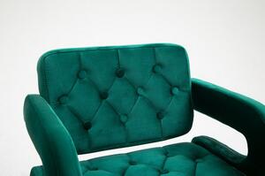Židle na kolečkách Stockholm - zelený velur
