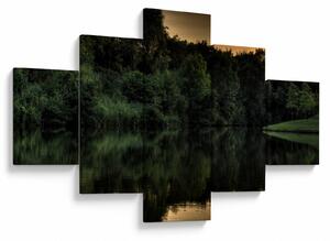 Obraz jezera u lesa (125x70 cm)