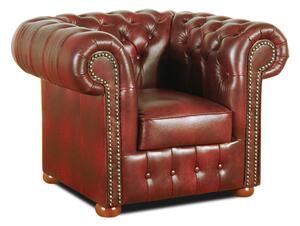 FALCO Křeslo Chesterfield Classic bordo kůže