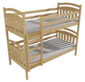 Vomaks Patrová postel PP 003 Rozměr: 90 x 200 cm, Barva: moření dub, Prostor mezi lůžky: 80 cm