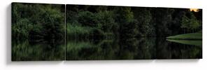 Obraz jezera u lesa (170x50 cm)