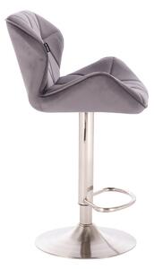 Velurová barová židle MILANO - tmavě šedá
