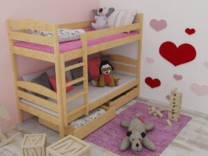 Vomaks Patrová postel PP 004 Rozměr: 80 x 180 cm, Barva: bezbarvý lak, Prostor mezi lůžky: 80 cm