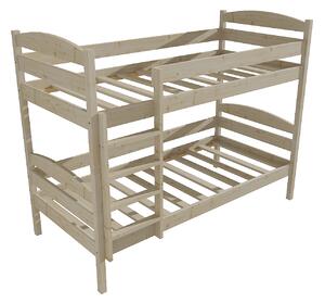 Vomaks Patrová postel PP 004 Rozměr: 90 x 190 cm, Prostor mezi lůžky: 80 cm, Barva: surové dřevo