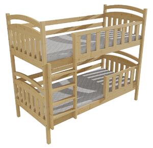 Vomaks Patrová postel PP 005 se zábranou Rozměr: 80 x 180 cm, Barva: bezbarvý lak, Prostor mezi lůžky: 80 cm