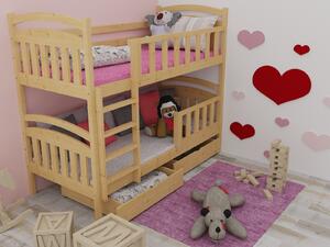 Vomaks Patrová postel PP 005 se zábranou Rozměr: 90 x 180 cm, Barva: barva růžová, Prostor mezi lůžky: 80 cm