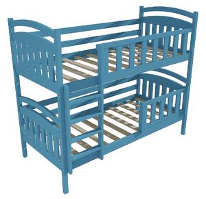 Vomaks Patrová postel PP 005 se zábranou Rozměr: 80 x 180 cm, Prostor mezi lůžky: 80 cm, Barva: barva modrá