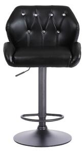 Barová židle PALERMO na černé podstavě - černá