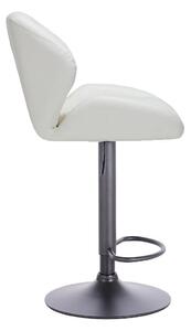 Barová židle PALERMO na černé podstavě - bílá