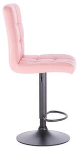Barová židle TOLEDO na černé podstavě - růžová