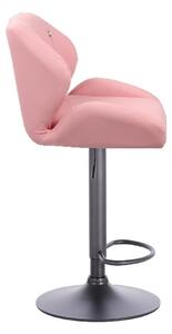 Barová židle PALERMO na černé podstavě - růžová