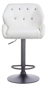 Barová židle PALERMO na černé podstavě - bílá