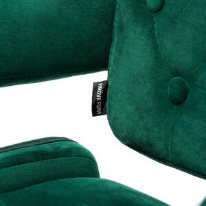 Barová židle STOCKHOLM na černé podstavě - zelený velur